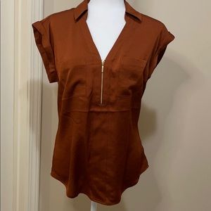 Express v-neck zippered blouse